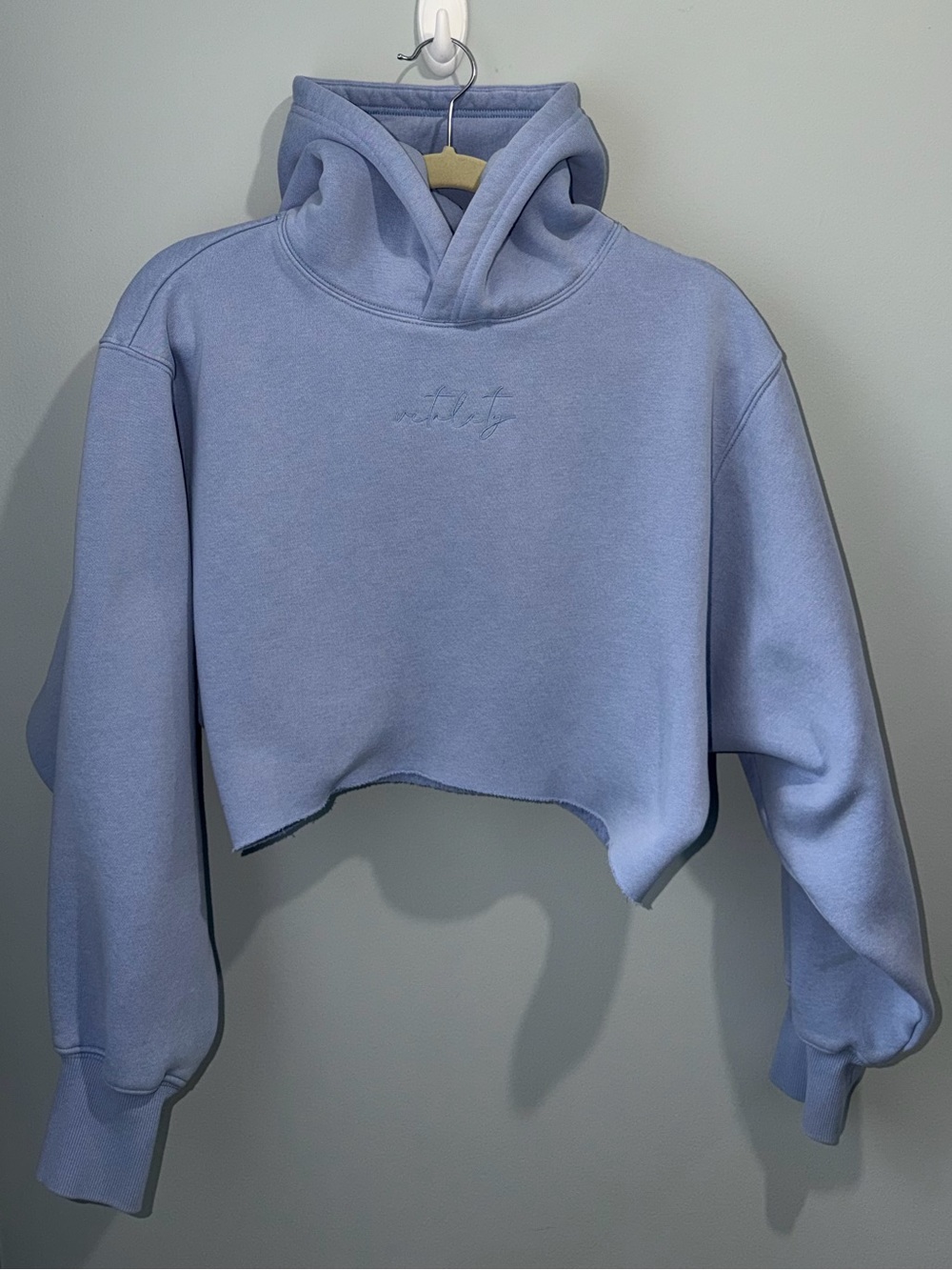 Balance Athletica Vitality Cropped Light Blue Periwinkle Hoodie Sweatshirt